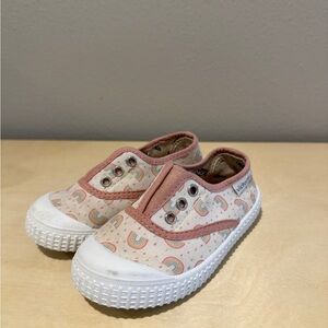Victoria Pink Rainbow Slip-On Canvas Shoes